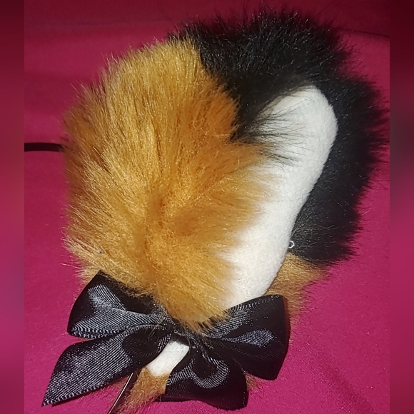 Cat/fox/dog ears costume furry fursona Halloween adjustable bow handmade alt - Picture 3 of 7